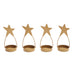 Star Tealight Holder Gold Set of 4 4x1.75x1.75