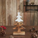 Christmas Tree Two Toned White Natural Wooden Figurine 10x5.5x2