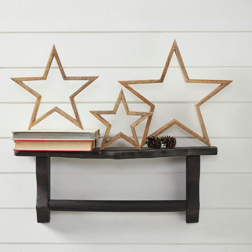 Wooden Nested Stars Natural 3-in-1 13x13x1.5