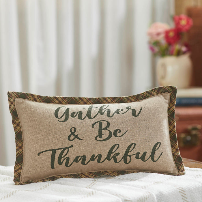 Harvest Blessings Gather & Be Thankful Pillow 7x13