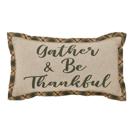 Harvest Blessings Gather & Be Thankful Pillow 7x13