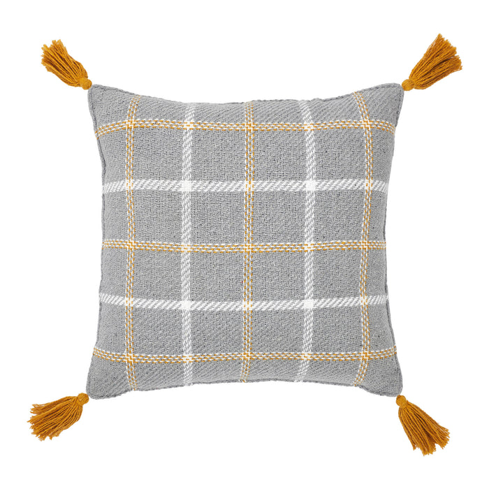 Harvest Blessings Woven Plaid Pillow 12x12