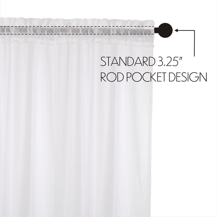 White Ruffled Sheer Valance 16x90