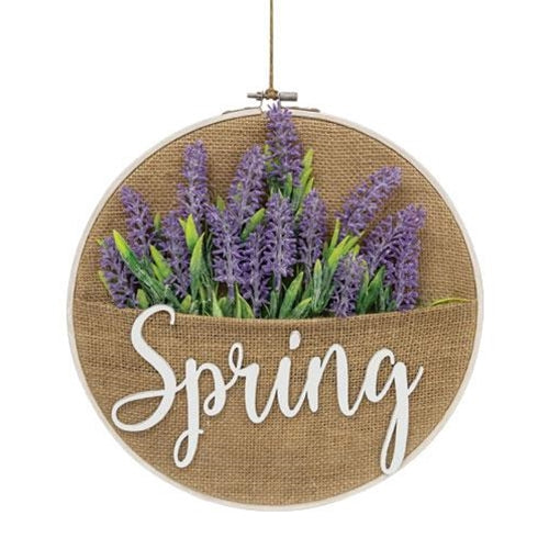 Spring Lavender Burlap Sampler Wall Hanger