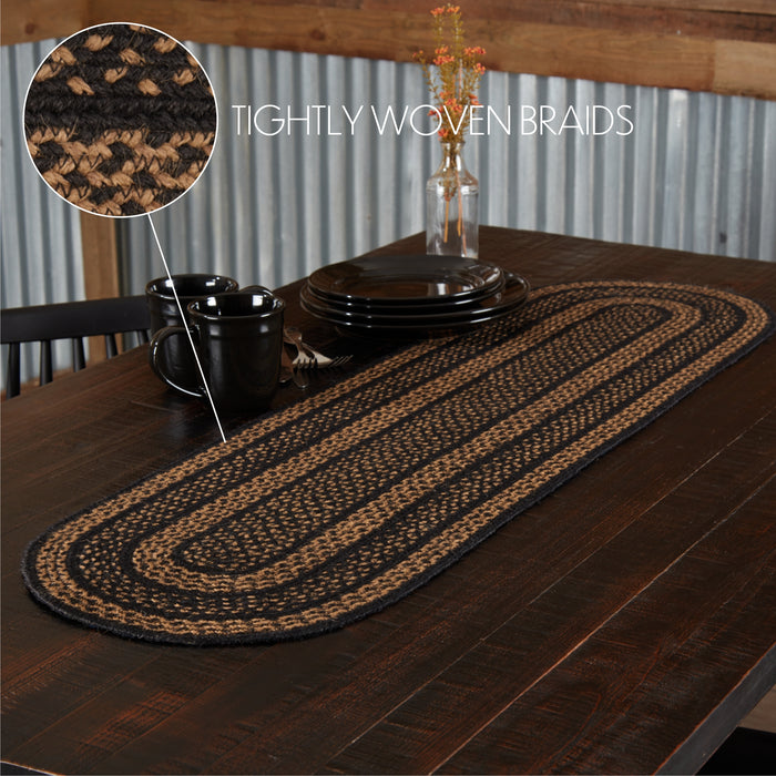 Black & Tan Jute Runner 13x48