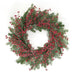 Sparkling Red Berries & Mixed Greens Wreath 24"