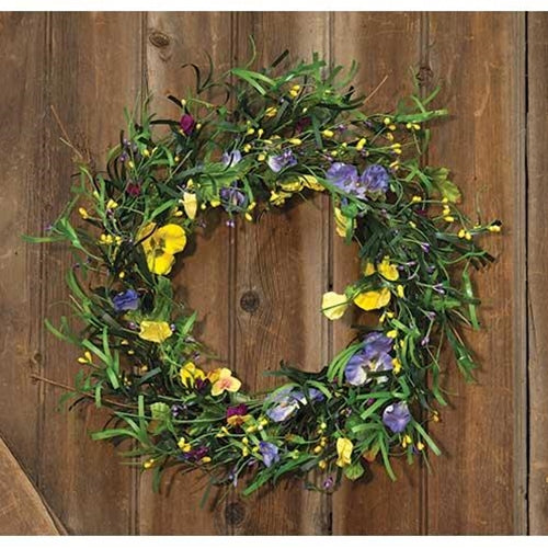 Mixed Pansy Wreath - 20"