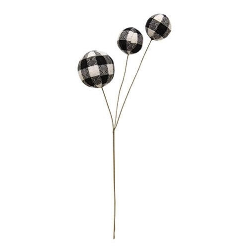 Black & White Plaid Ball Pick 14"