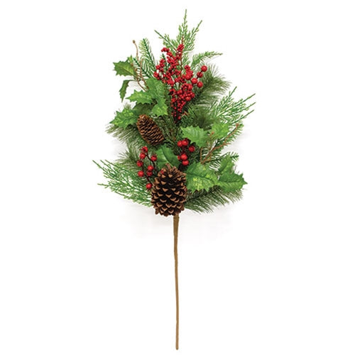 Merry Berry Pine & Holly Spray 31"