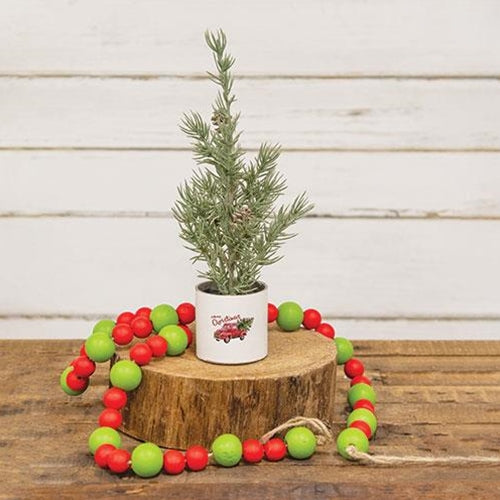 Mini Alpine Tree In "Merry Christmas" Truck Pot