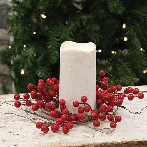 Red Ash Berry & Twig Candle Ring