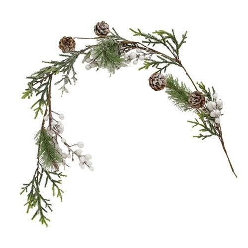 Flocked Berry Pine Garland