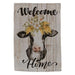 Welcome Home Cow Portrait Garden Flag