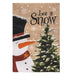 Let It Snow Burlap Garden Flag