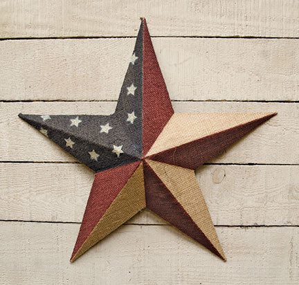 Burlap Americana Star 18"