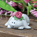 Resin Floppy Ear Spring Bunny w/Flowers