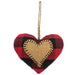 Red & Black Buffalo Check Heart Stitched Fabric Ornament