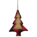 Red & Black Buffalo Check Tree Stitched Fabric Ornament