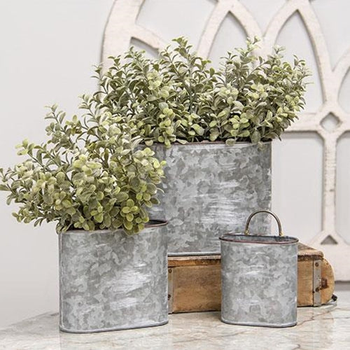 3/Set Galvanized Oval Wall Planters