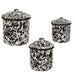 3/Set Black Splatter Enamel Canisters