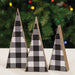 3/Set Black & White Buffalo Check Wooden Trees