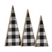 3/Set Black & White Buffalo Check Wooden Trees