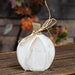 Rustic White Layered Wood Pumpkin Sitter Small