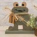 Rustic Wood "Welcome" Frog on Base