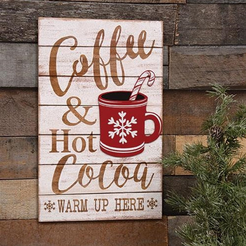 Coffee & Hot Cocoa Slat Look Sign