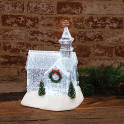 Battery Operated LED Water Globe Church