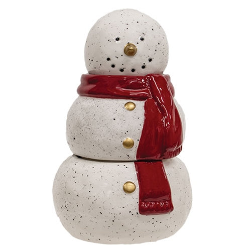 3/Set Stacking Ceramic Snowman Winter Pine Candle