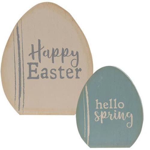 2/Set Happy Easter Wooden Egg Sitters