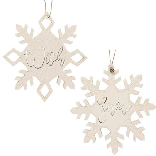 2/Set Snow & Wish Snowflake Ornaments