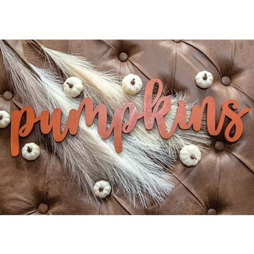 Orange "Pumpkins" Hanging Script Sign