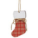 Red Plaid Stocking Ornament With Jute