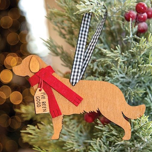 I've Been Good Golden Retriever Ornament