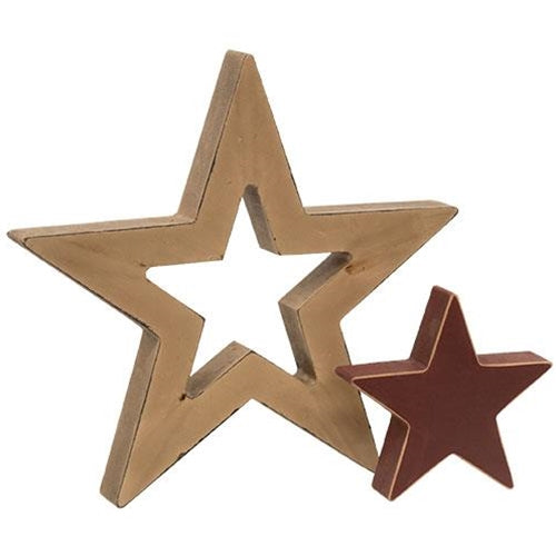 2/Set Burgundy & Mustard Cutout Stars