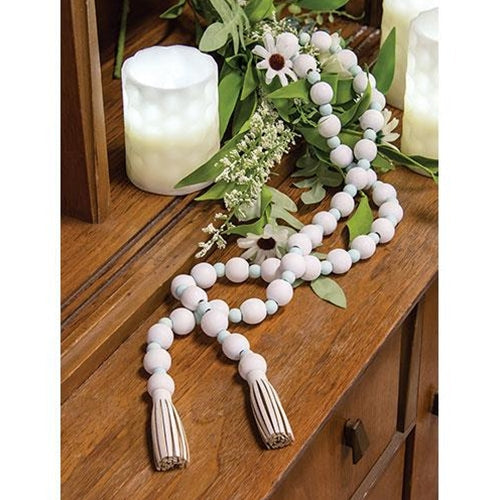 Light Blue & White Bead Garland