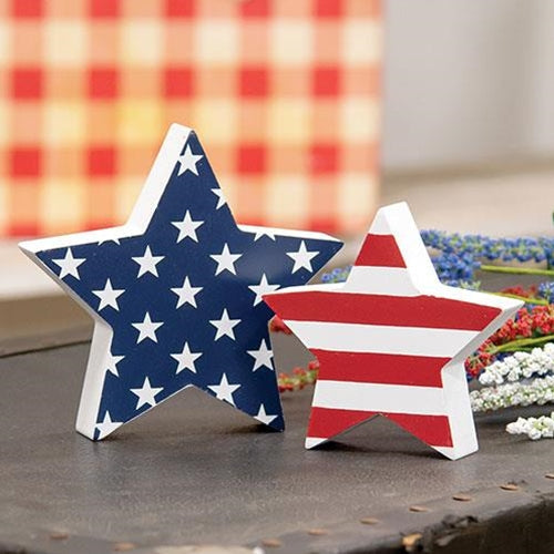 2/Set Stars & Stripes Star Sitters