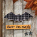 Happy Halloween Buffalo Plaid Bat Sign