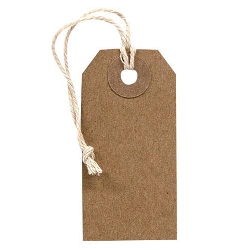 12/Pkg. Small Kraft Paper String Tags