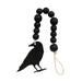 Wooden Beaded Crow Ornament