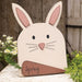 Wooden Layered Bunny Head w/Spring Carrot Easel