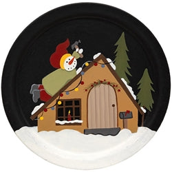 Snowman & House Plate 3 Asstd.