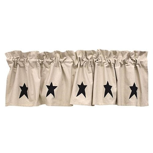 Farmhouse Star Patch Applique Valance