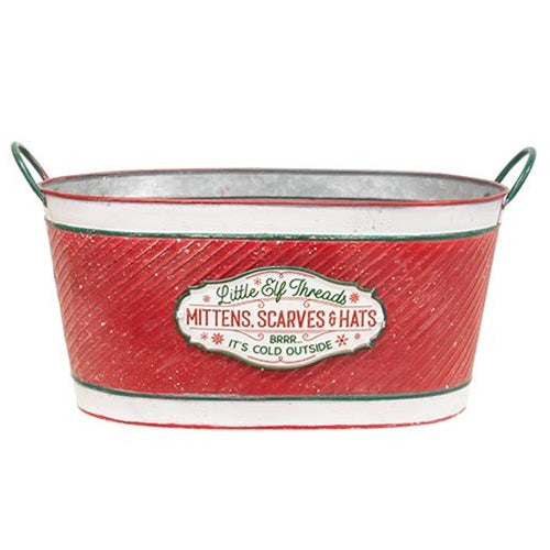 Little Elf Threads Oval Metal Bucket