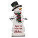 Warm Winter Wishes Metal Snowman Sitter