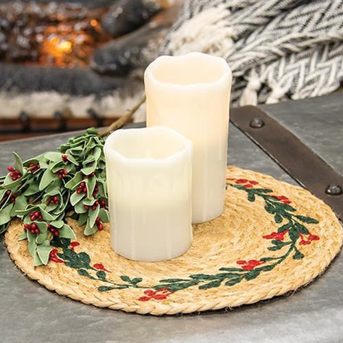 Mistletoe Wreath Jute Table Mat