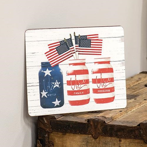 Canning Jar American Flag Rustic Metal Sign