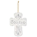 Believe Distressed Metal Cross Dotted Ornament